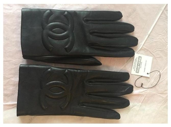 Guantes de cuero Chanel Nuevos Negro - vista 3
