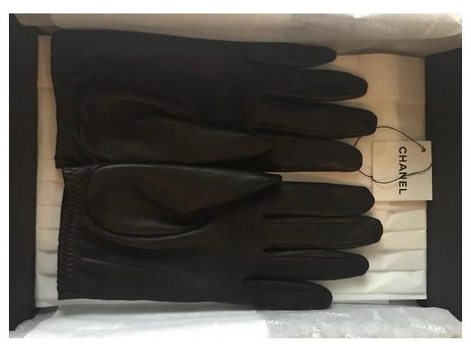 Guantes de cuero Chanel Nuevos Negro - vista 4