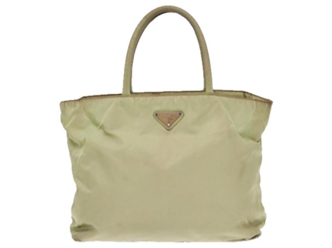 PRADA Borsa Tote Nylon Argento Verde Pistacchio Auth hk1563 - vista 13