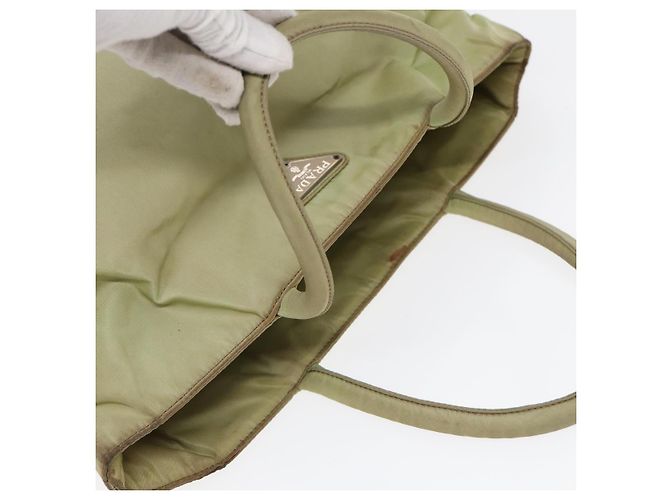PRADA Borsa Tote Nylon Argento Verde Pistacchio Auth hk1563 - vista 6
