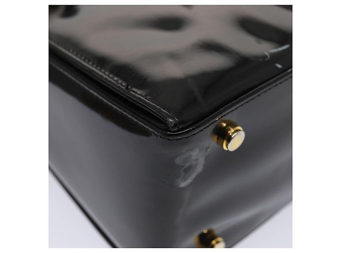 Borsa a Spalla Gancini Salvatore Ferragamo Smalto Nero Oro Auth 87741 - vista 10