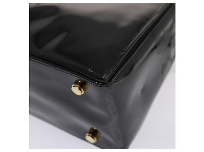 Borsa a Spalla Gancini Salvatore Ferragamo Smalto Nero Oro Auth 87741 - vista 14