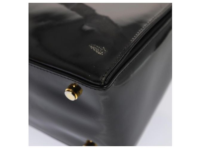Borsa a Spalla Gancini Salvatore Ferragamo Smalto Nero Oro Auth 87741 - vista 15