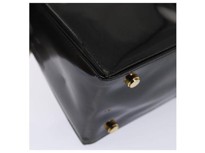 Borsa a Spalla Gancini Salvatore Ferragamo Smalto Nero Oro Auth 87741 - vista 16
