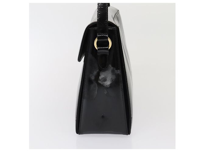 Borsa a Spalla Gancini Salvatore Ferragamo Smalto Nero Oro Auth 87741 - vista 3