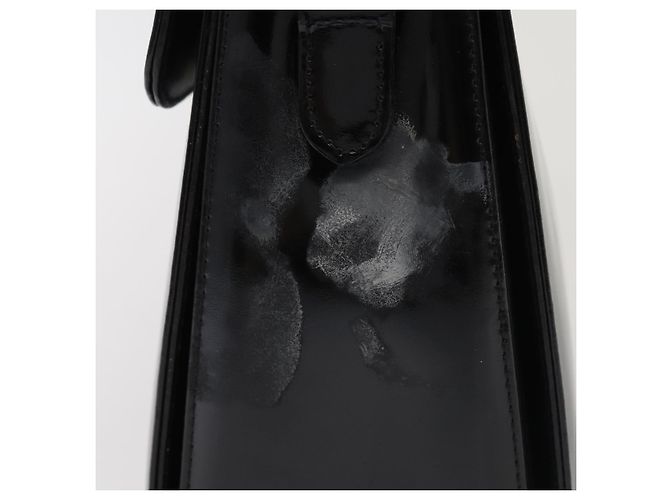 Borsa a Spalla Gancini Salvatore Ferragamo Smalto Nero Oro Auth 87741 - vista 5