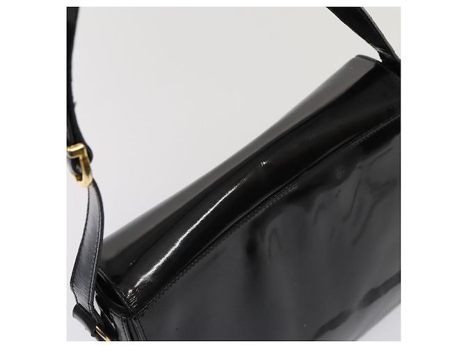 Borsa a Spalla Gancini Salvatore Ferragamo Smalto Nero Oro Auth 87741 - vista 7