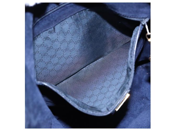 Borsa a Spalla GUCCI in Pelle Blu Navy Oro 001 090 0729 Auth yk14384 D'oro - vista 11