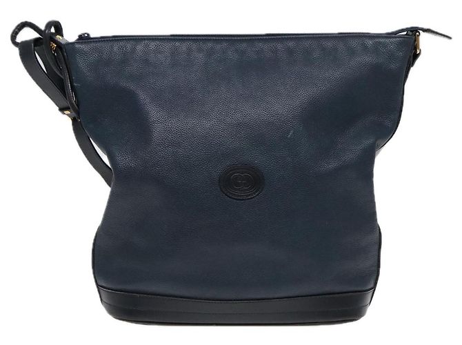 Borsa a Spalla GUCCI in Pelle Blu Navy Oro 001 090 0729 Auth yk14384 D'oro - vista 13