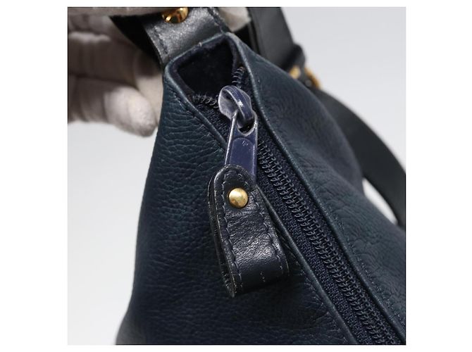 Borsa a Spalla GUCCI in Pelle Blu Navy Oro 001 090 0729 Auth yk14384 D'oro - vista 18