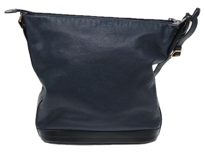 Borsa a Spalla GUCCI in Pelle Blu Navy Oro 001 090 0729 Auth yk14384 D'oro - vista 2