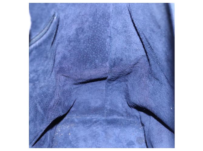 Borsa a Spalla GUCCI in Pelle Blu Navy Oro 001 090 0729 Auth yk14384 D'oro - vista 20