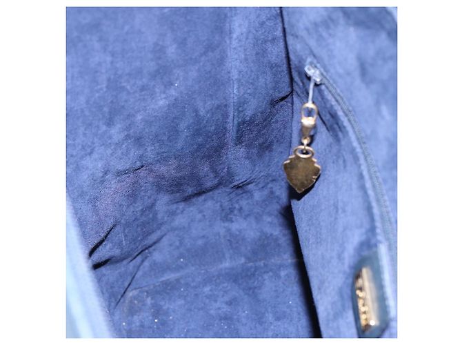 Borsa a Spalla GUCCI in Pelle Blu Navy Oro 001 090 0729 Auth yk14384 D'oro - vista 21