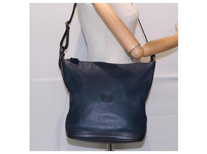 Borsa a Spalla GUCCI in Pelle Blu Navy Oro 001 090 0729 Auth yk14384 D'oro - vista 22