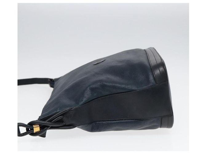Borsa a Spalla GUCCI in Pelle Blu Navy Oro 001 090 0729 Auth yk14384 D'oro - vista 3