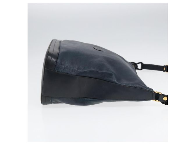 Borsa a Spalla GUCCI in Pelle Blu Navy Oro 001 090 0729 Auth yk14384 D'oro - vista 4