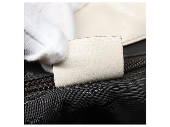 Borsa a mano Guccissima in tela GG Gucci bianca e oro 211935 Auth ep5377 Bianco D'oro - vista 12
