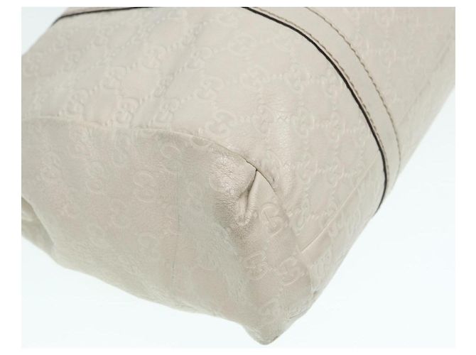 Borsa a mano Guccissima in tela GG Gucci bianca e oro 211935 Auth ep5377 Bianco D'oro - vista 14