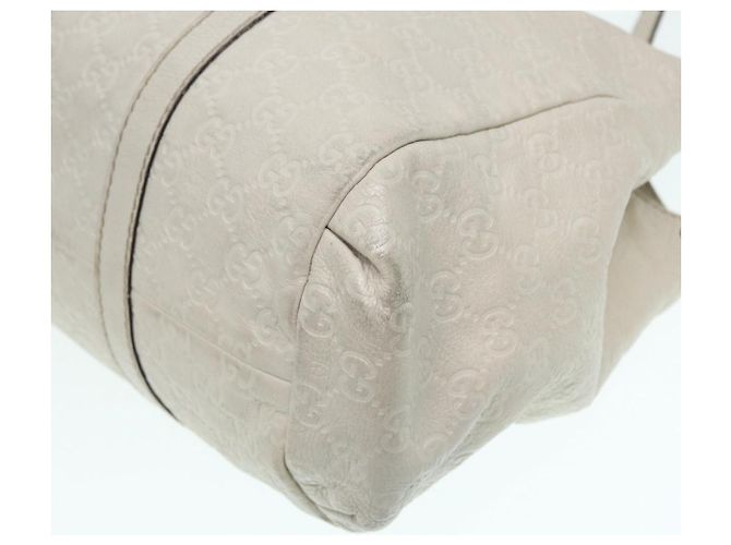 Borsa a mano Guccissima in tela GG Gucci bianca e oro 211935 Auth ep5377 Bianco D'oro - vista 15