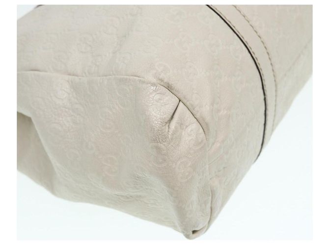 Borsa a mano Guccissima in tela GG Gucci bianca e oro 211935 Auth ep5377 Bianco D'oro - vista 16