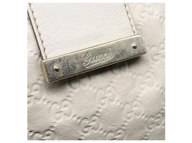 Borsa a mano Guccissima in tela GG Gucci bianca e oro 211935 Auth ep5377 Bianco D'oro - vista 17