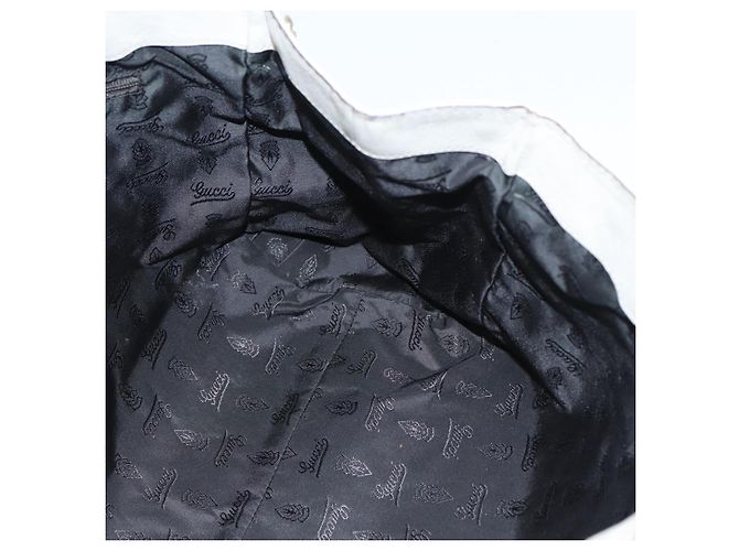 Borsa a mano Guccissima in tela GG Gucci bianca e oro 211935 Auth ep5377 Bianco D'oro - vista 19