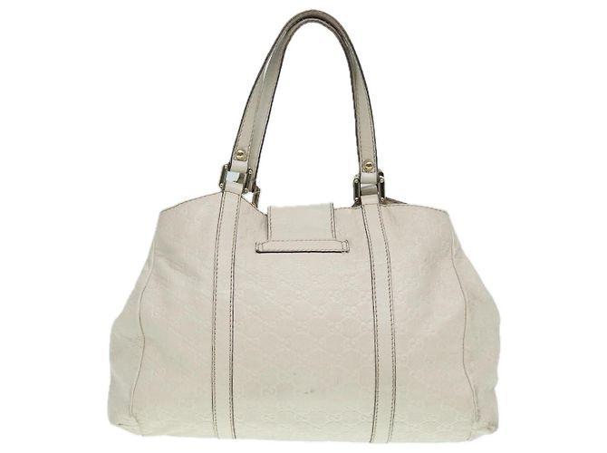 Borsa a mano Guccissima in tela GG Gucci bianca e oro 211935 Auth ep5377 Bianco D'oro - vista 2