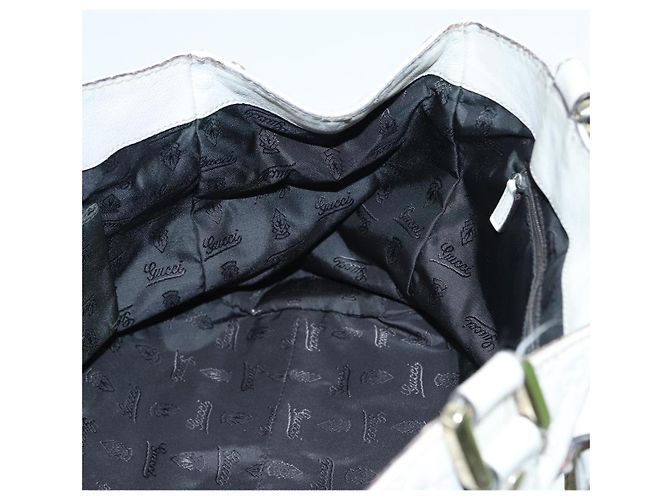 Borsa a mano Guccissima in tela GG Gucci bianca e oro 211935 Auth ep5377 Bianco D'oro - vista 20