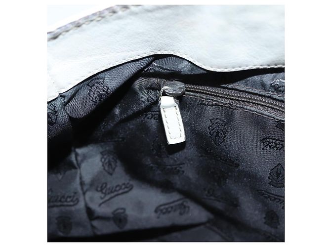 Borsa a mano Guccissima in tela GG Gucci bianca e oro 211935 Auth ep5377 Bianco D'oro - vista 21