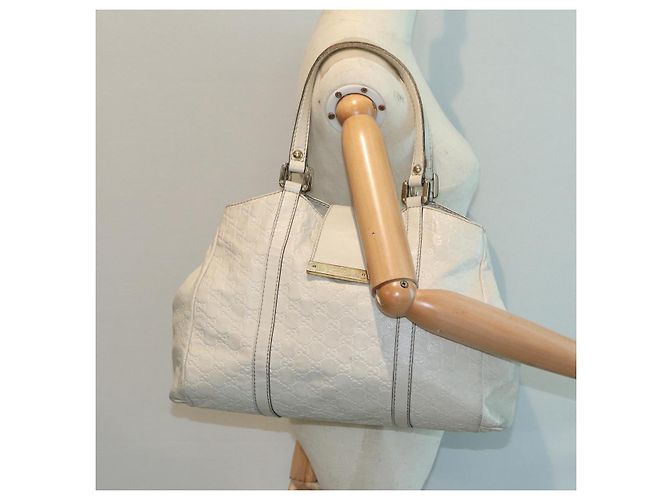 Borsa a mano Guccissima in tela GG Gucci bianca e oro 211935 Auth ep5377 Bianco D'oro - vista 23