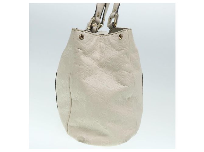 Borsa a mano Guccissima in tela GG Gucci bianca e oro 211935 Auth ep5377 Bianco D'oro - vista 3