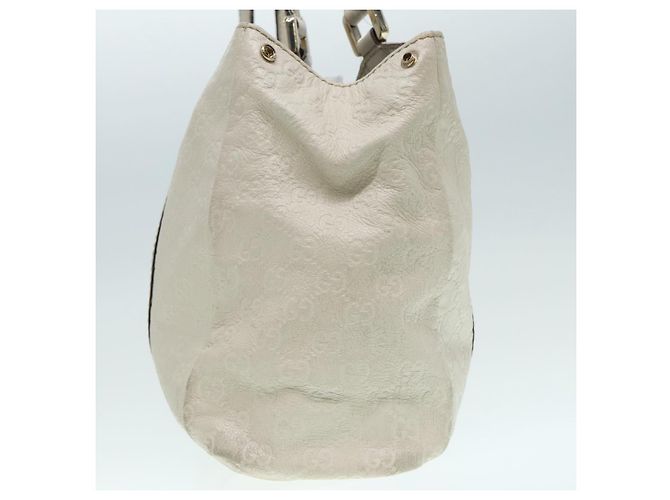 Borsa a mano Guccissima in tela GG Gucci bianca e oro 211935 Auth ep5377 Bianco D'oro - vista 4
