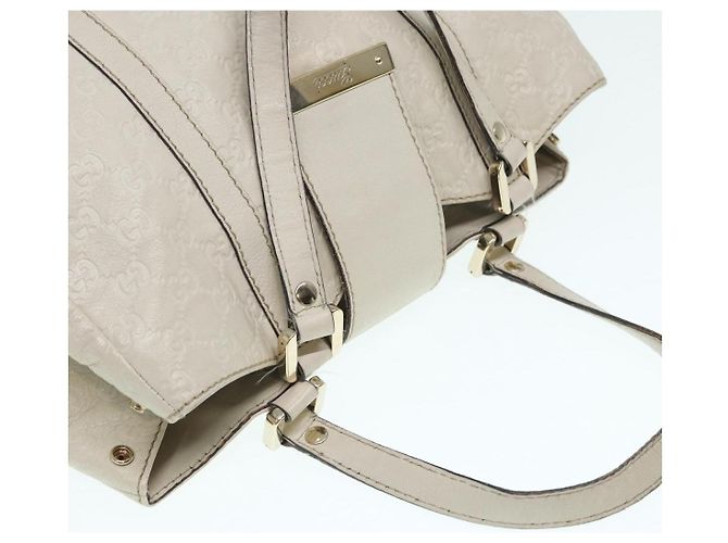 Borsa a mano Guccissima in tela GG Gucci bianca e oro 211935 Auth ep5377 Bianco D'oro - vista 6