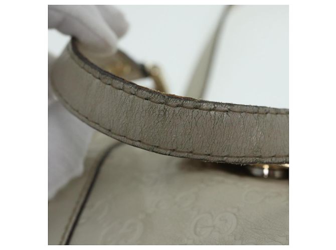 Borsa a mano Guccissima in tela GG Gucci bianca e oro 211935 Auth ep5377 Bianco D'oro - vista 9