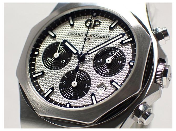 Girard-Perregaux GIRARD PERREGAUX Laureato Cronógrafo 42 MM prata x preto Produtos genuínos Masculinos - vista 3