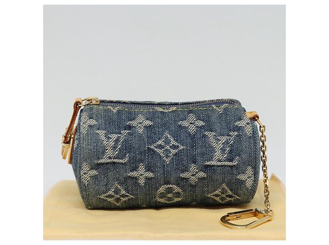 LOUIS VUITTON Pochette Speedy in Denim Monogram Blu M95082 LV Auth 87601A - vista 12