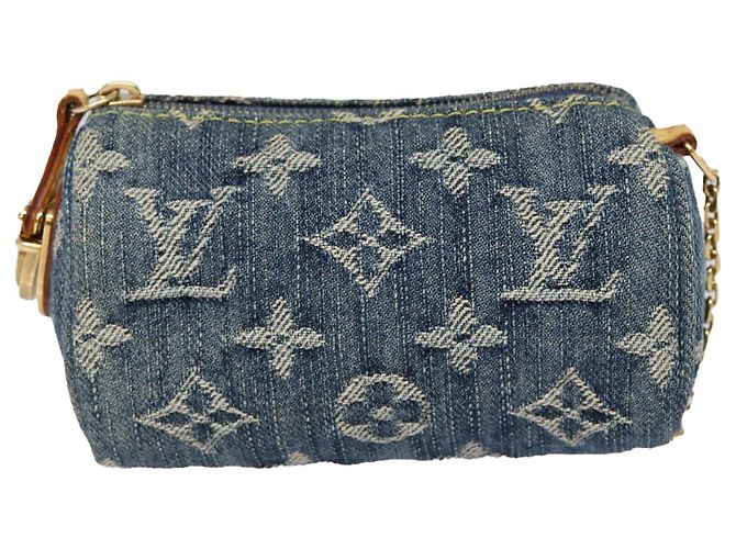 LOUIS VUITTON Pochette Speedy in Denim Monogram Blu M95082 LV Auth 87601A - vista 13