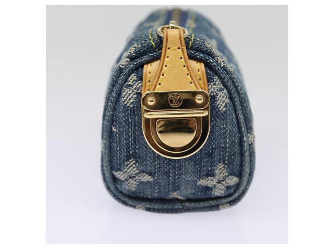 LOUIS VUITTON Pochette Speedy in Denim Monogram Blu M95082 LV Auth 87601A - vista 4