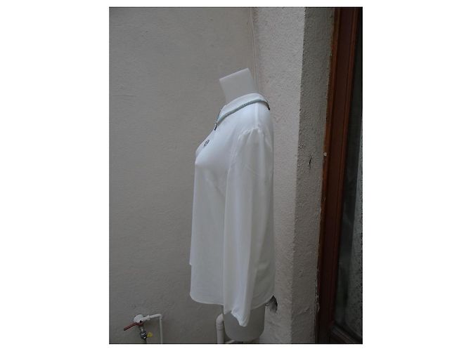 Blusa Miu Miu de seda blanco crema Crudo - vista 5