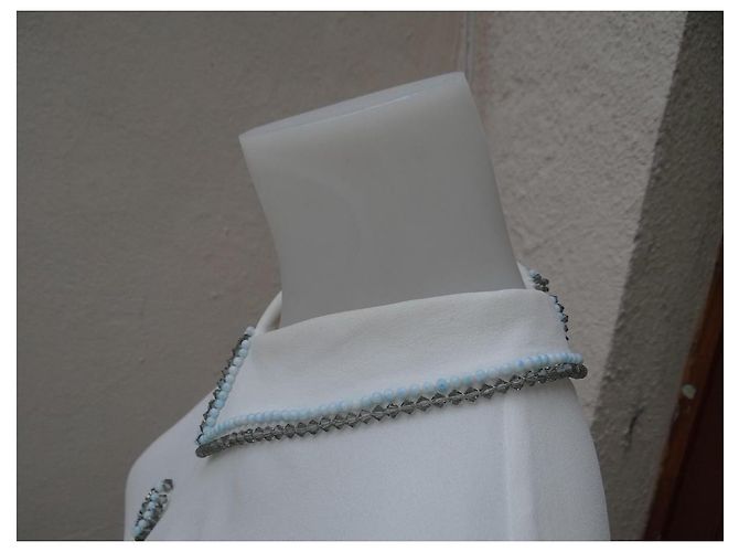 Blusa Miu Miu de seda blanco crema Crudo - vista 6