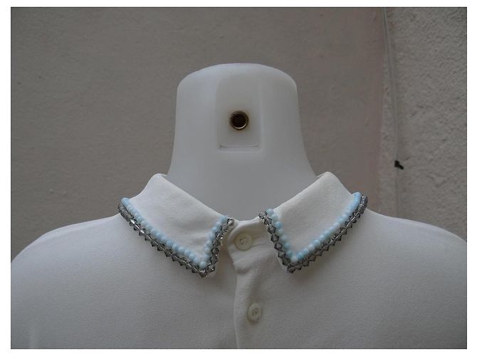 Blusa Miu Miu de seda blanco crema Crudo - vista 8