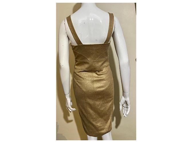 Diane Von Furstenberg Vestido lápiz Jiwon dorado DvF de mezcla de lana - vista 4