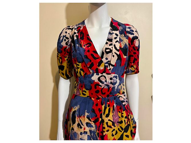 Diane Von Furstenberg Buntes Seidenkleid Sabine von DvF Mehrfarben - Ansicht 4
