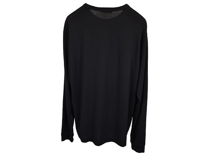 T-shirt à manches longues Patch d'Acne Studios en coton noir - vue 3