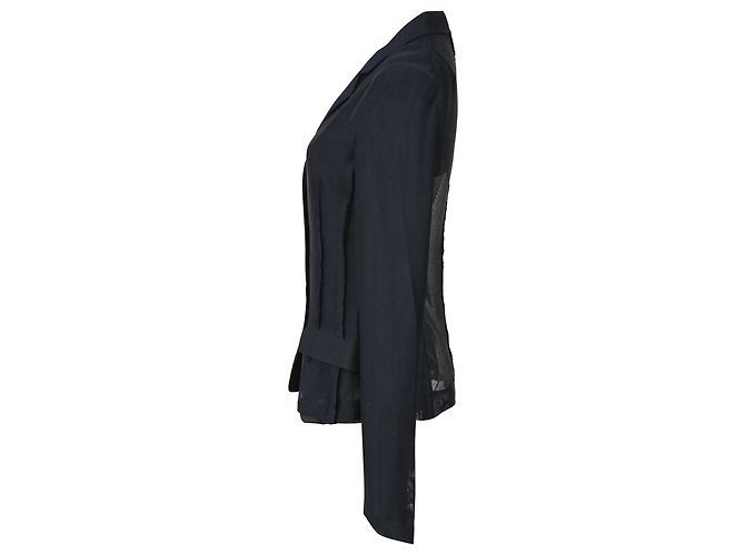 Blazer monopetto a bordo grezzo Jil Sander in viscosa blu navy - vista 2