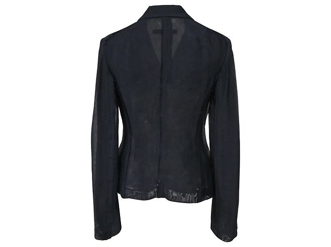 Blazer monopetto a bordo grezzo Jil Sander in viscosa blu navy - vista 3