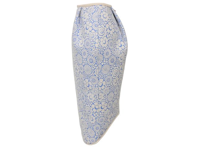 Falda mini de algodón ligero con estampado floral de Thom Browne en azul claro - vista 2