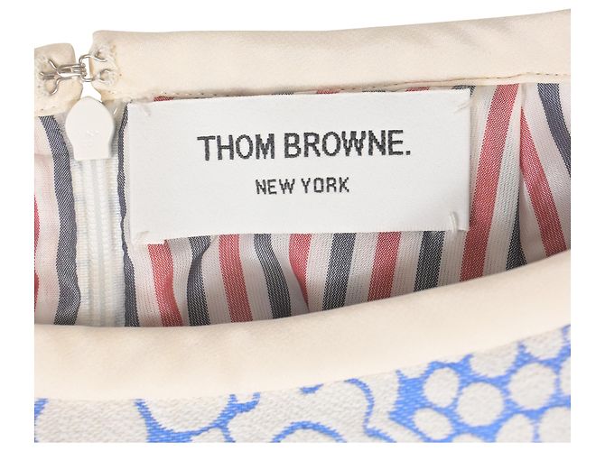 Falda mini de algodón ligero con estampado floral de Thom Browne en azul claro - vista 4