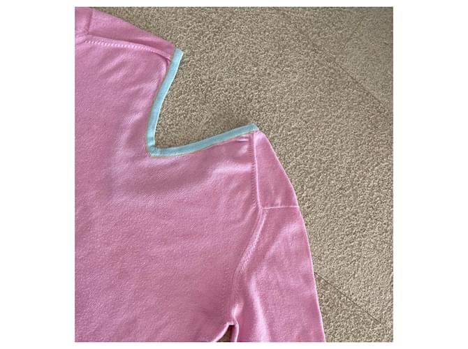 Pull oder Top Barrie V-Ausschnitt Baumwolle rosa Gr. 36-38 Pink Hellblau - Ansicht 10
