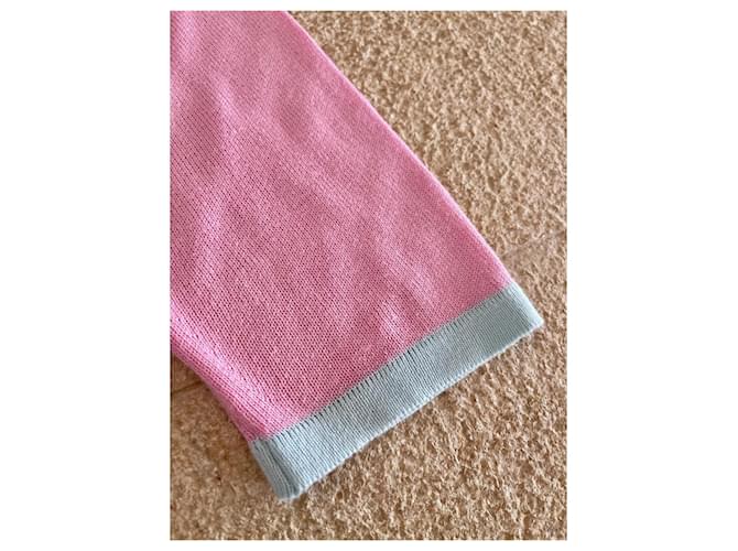 Pull oder Top Barrie V-Ausschnitt Baumwolle rosa Gr. 36-38 Pink Hellblau - Ansicht 5